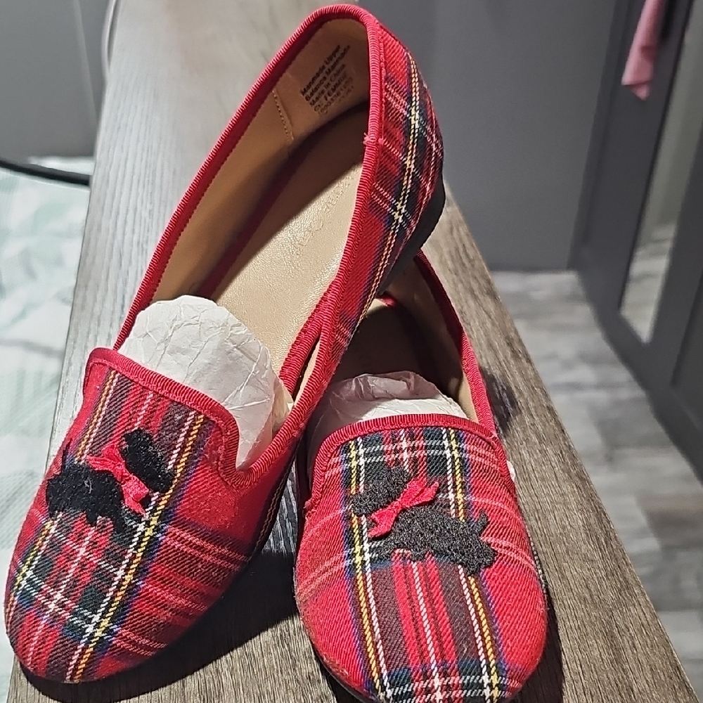 Charter Club Red and Black Plaid Flats